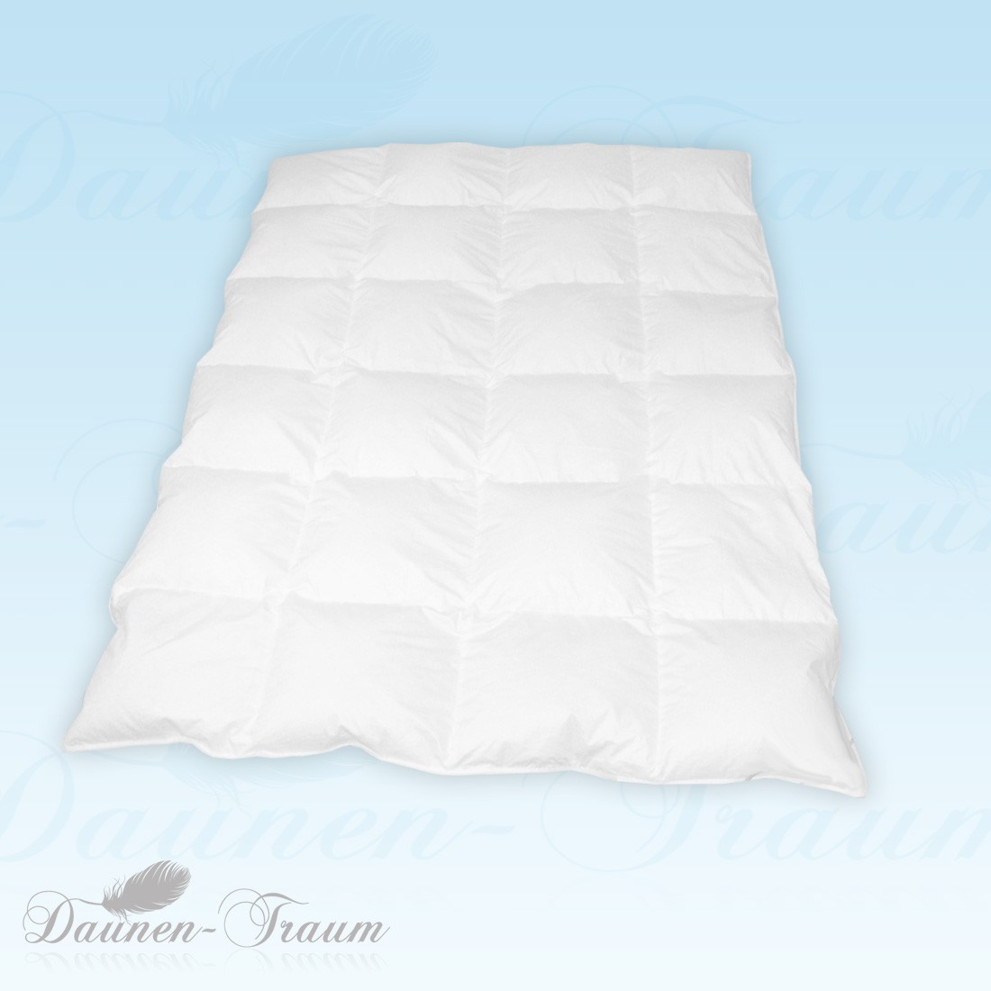 Übergangs- / Sommerhalbjahres Kinderdaunendecke 100% Daunen  (weiße Sächsische), 6x6 Kassetten, 100x135